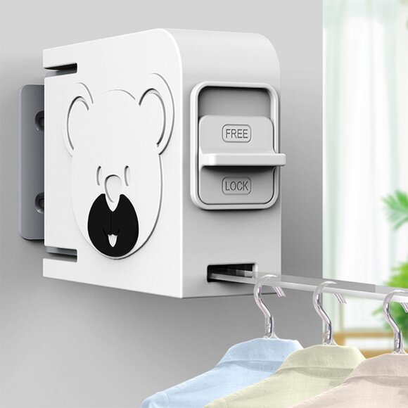 SOGA 160mm Wall-Mounted Clothes Line Dry Rack White - Picture 6 of 9